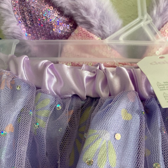 NWT Bunny Sequin Lavender Floral Tutu Dress-up Set - Picture 7 of 10